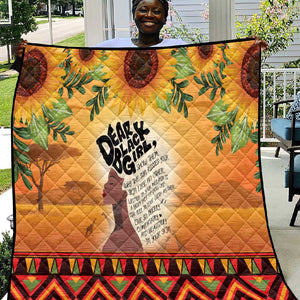 Dear Black Girl Quilt African Pride Black Women