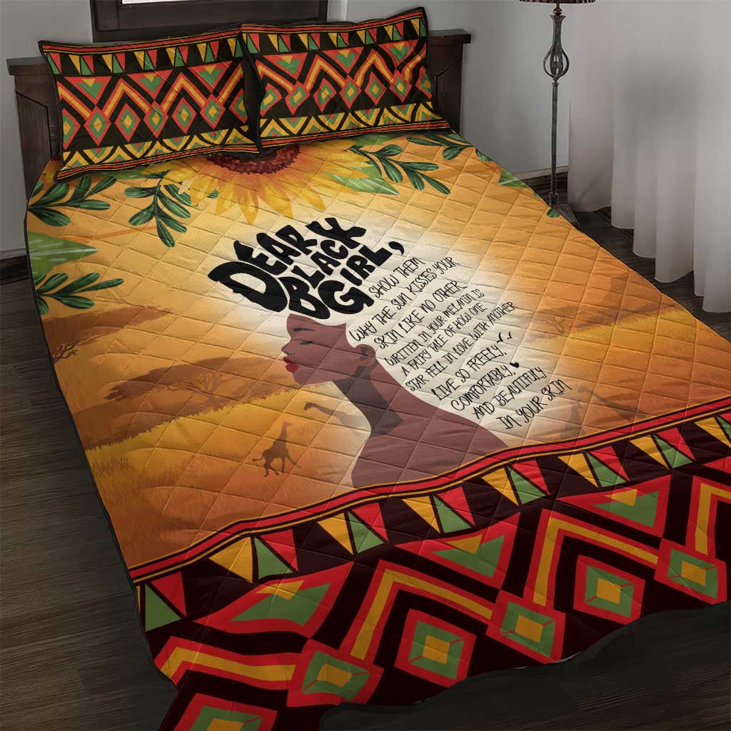 Dear Black Girl Quilt Bed Set African Pride Black Women