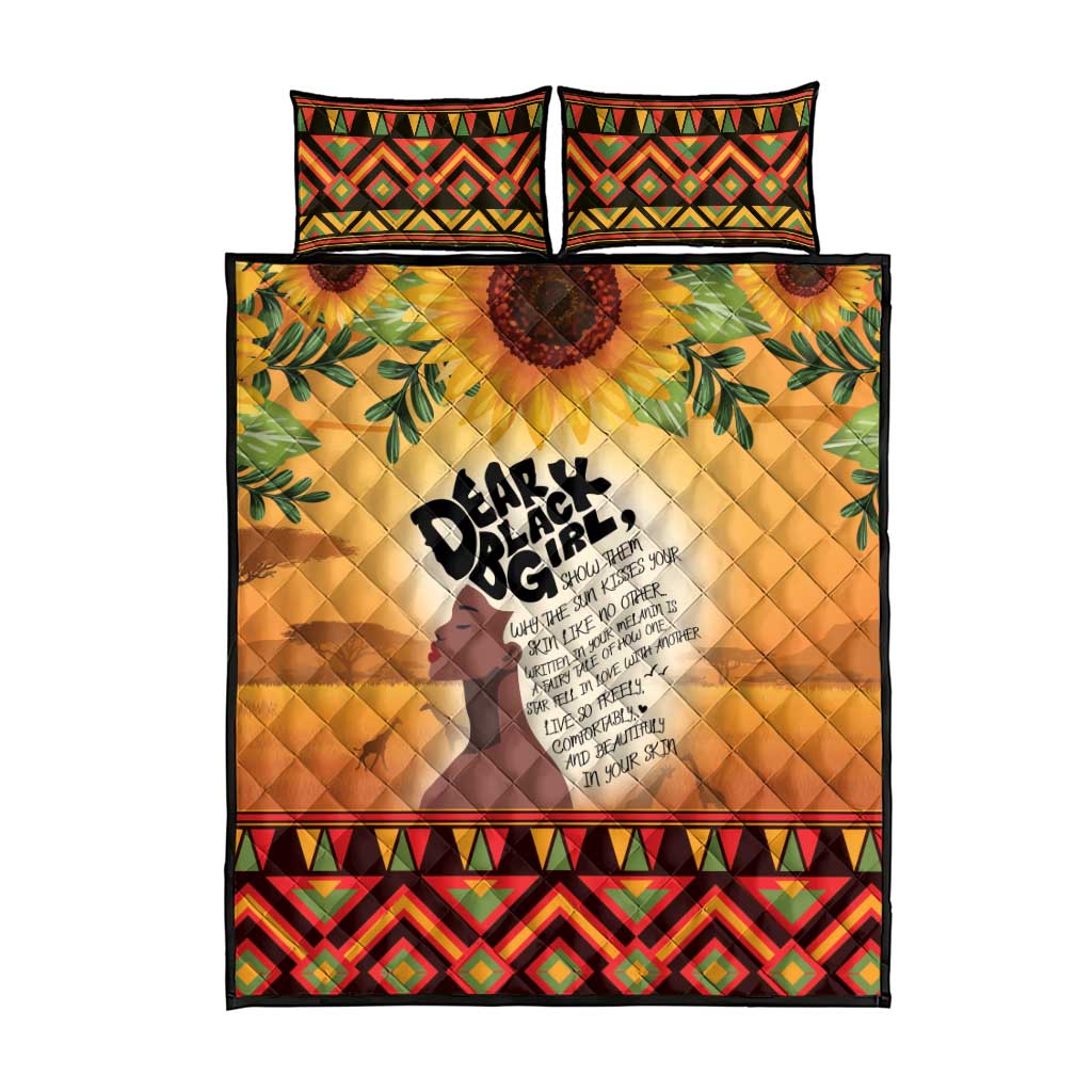 Dear Black Girl Quilt Bed Set African Pride Black Women