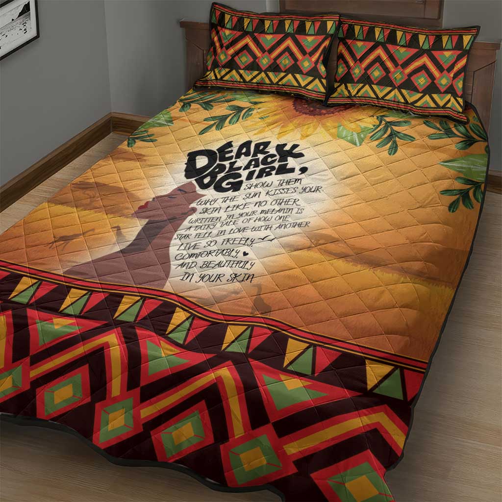 Dear Black Girl Quilt Bed Set African Pride Black Women