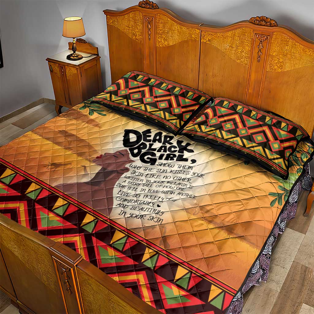 Dear Black Girl Quilt Bed Set African Pride Black Women