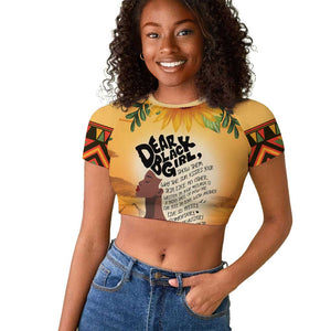 Dear Black Girl Raglan Cropped T shirt African Pride Black Women