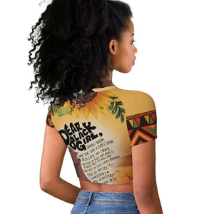 Dear Black Girl Raglan Cropped T shirt African Pride Black Women