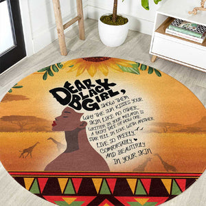 Dear Black Girl Round Carpet African Pride Black Women