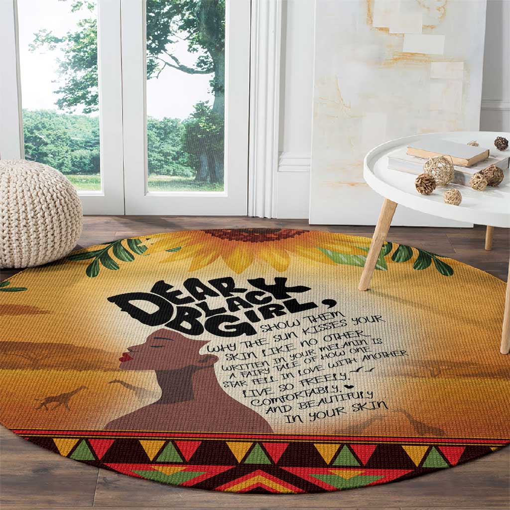 Dear Black Girl Round Carpet African Pride Black Women