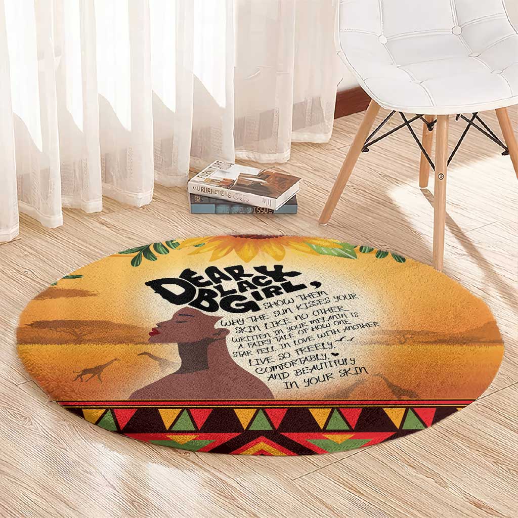 Dear Black Girl Round Carpet African Pride Black Women