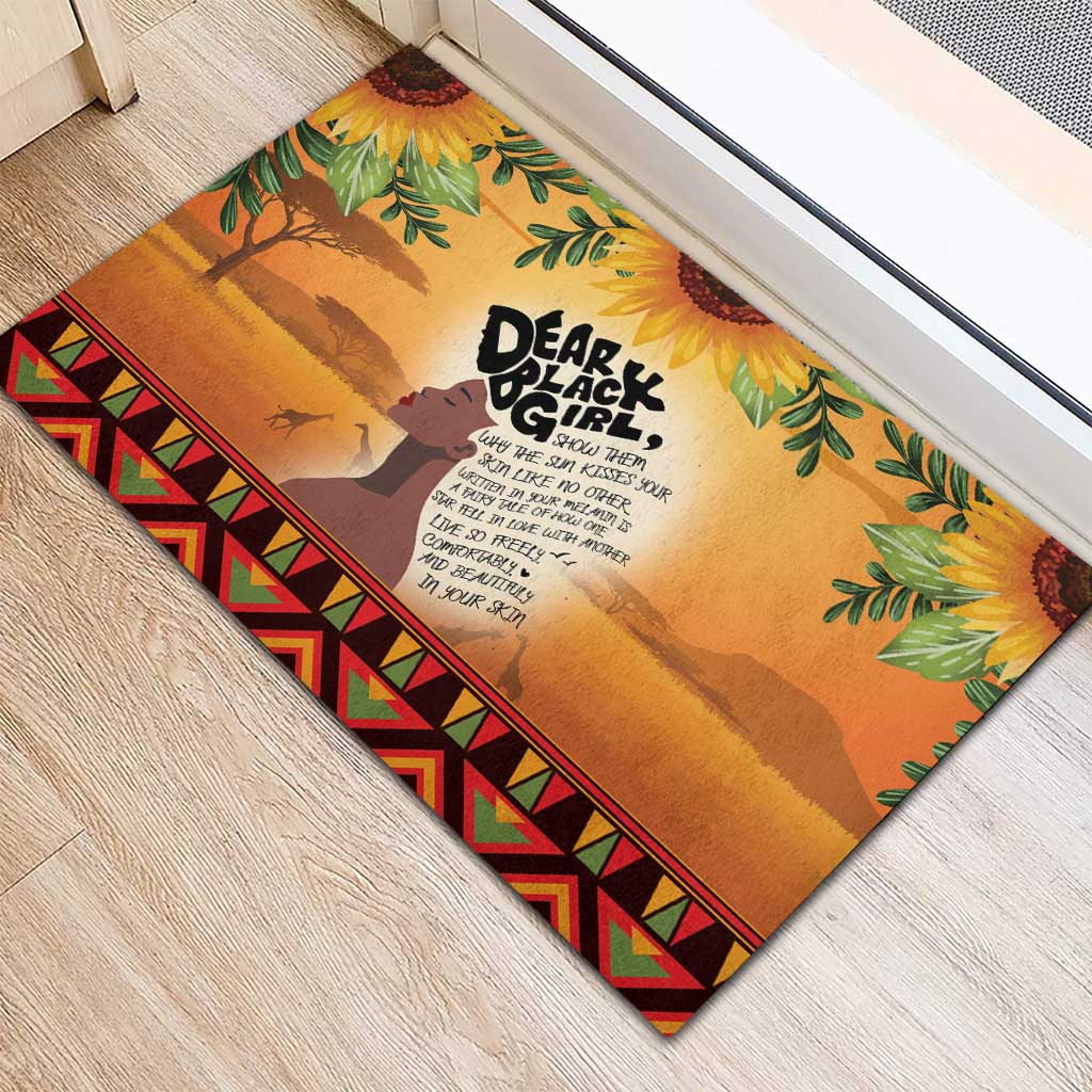 Dear Black Girl Rubber Doormat African Pride Black Women