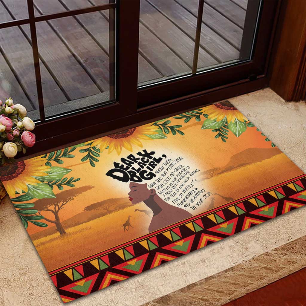 Dear Black Girl Rubber Doormat African Pride Black Women