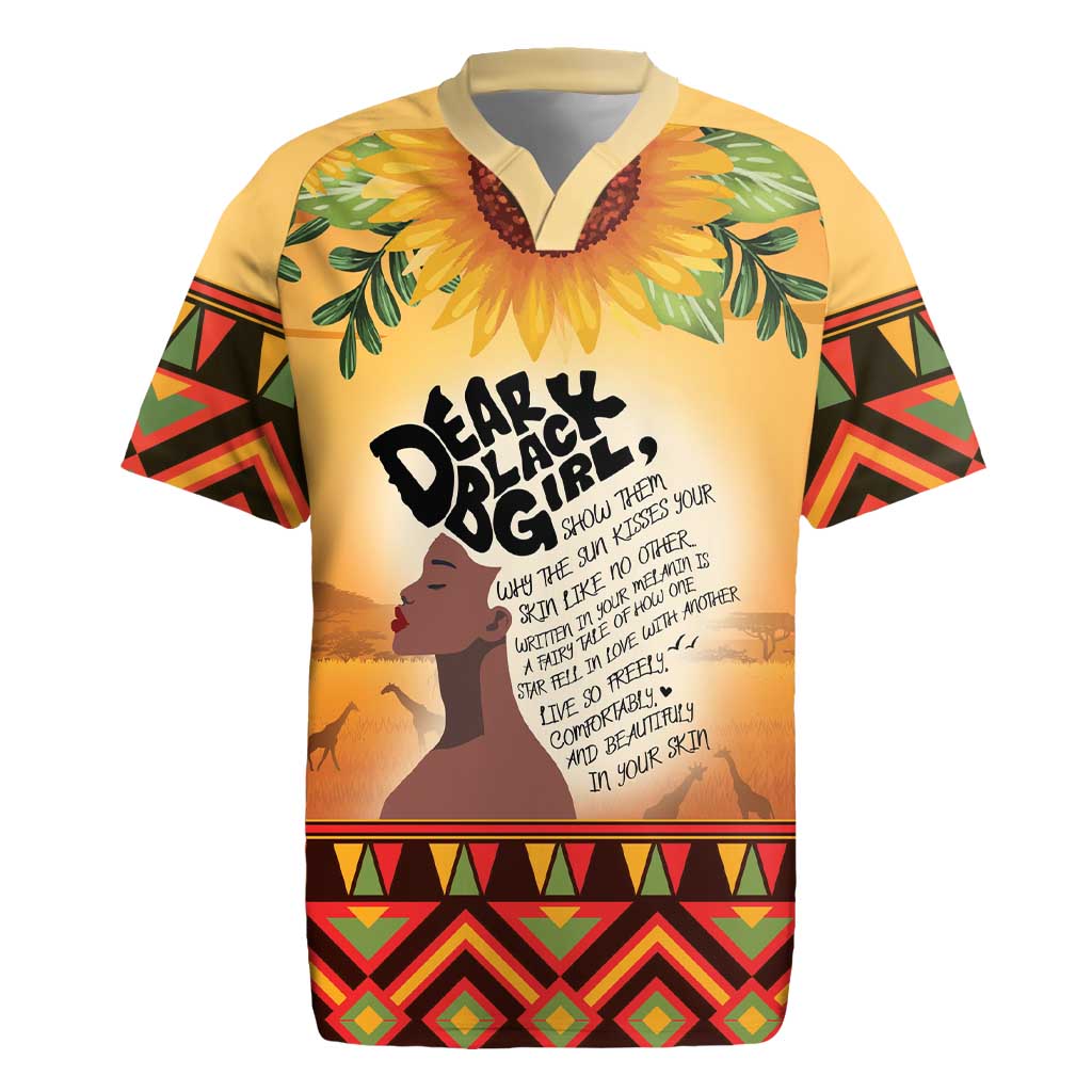 Dear Black Girl Rugby Jersey African Pride Black Women