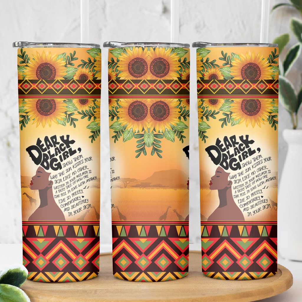 Dear Black Girl Skinny Tumbler African Pride Black Women