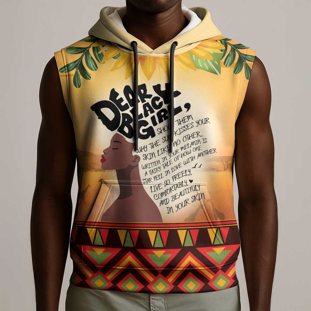 Dear Black Girl Sleeveless Hoodie African Pride Black Women - African Pride