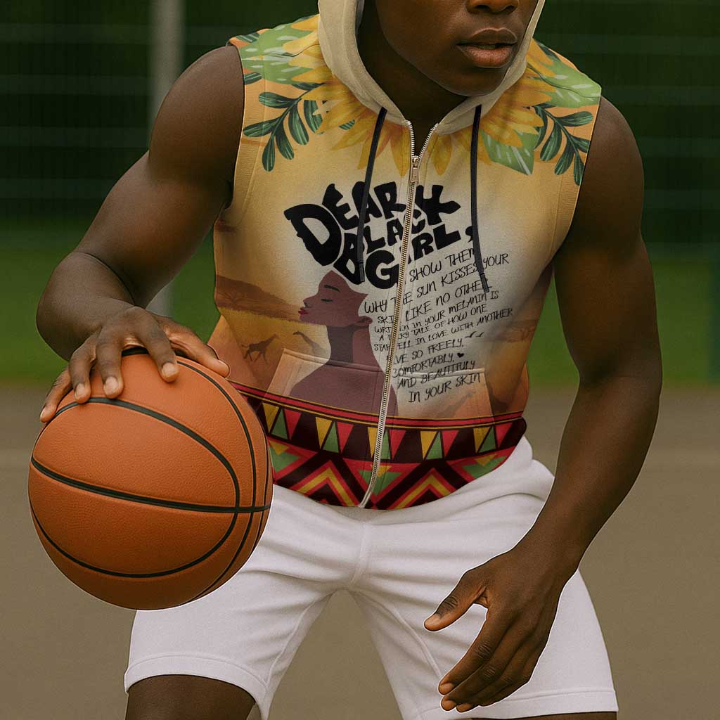 Dear Black Girl Sleeveless Zip Hoodie African Pride Black Women - African Pride