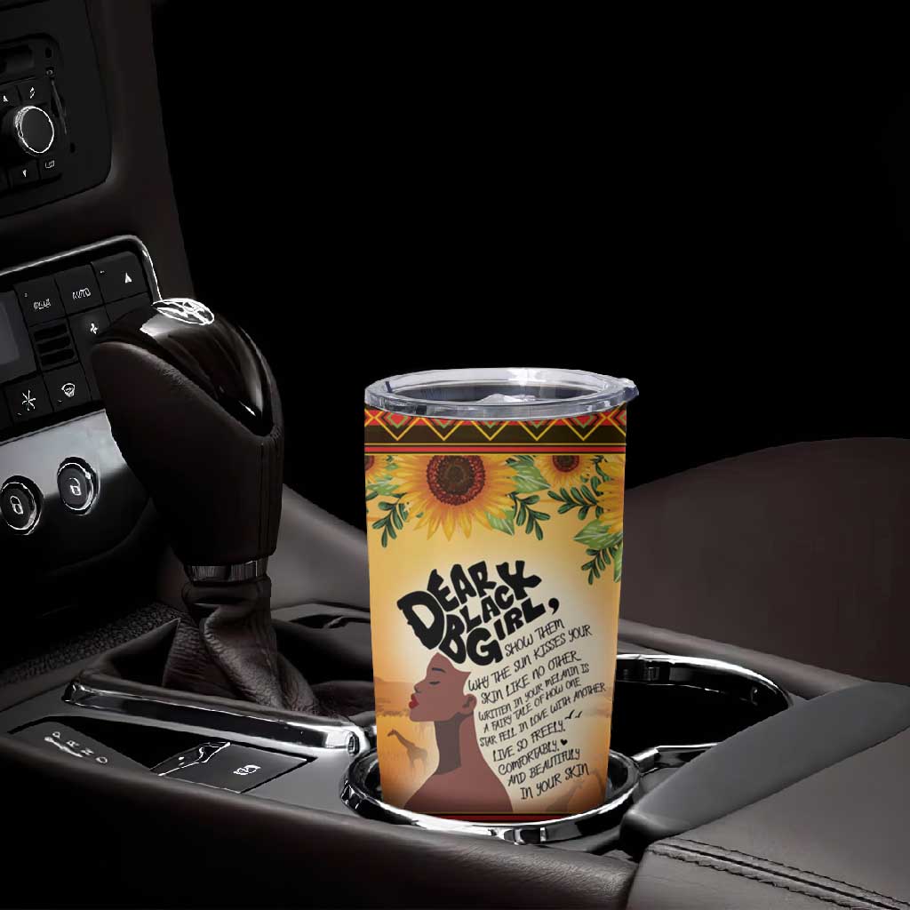 Dear Black Girl Tumbler Cup African Pride Black Women