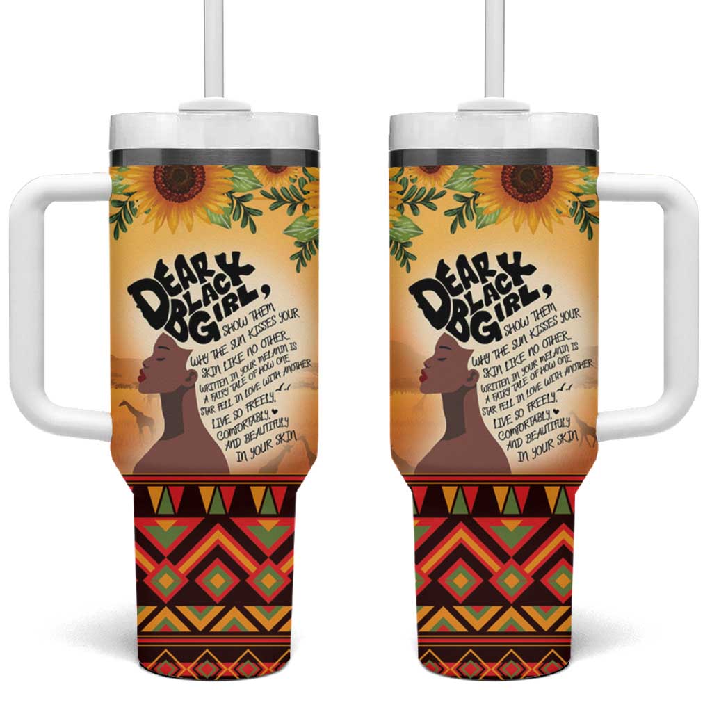 Dear Black Girl Tumbler With Handle African Pride Black Women