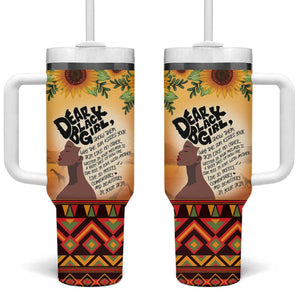 Dear Black Girl Tumbler With Handle African Pride Black Women