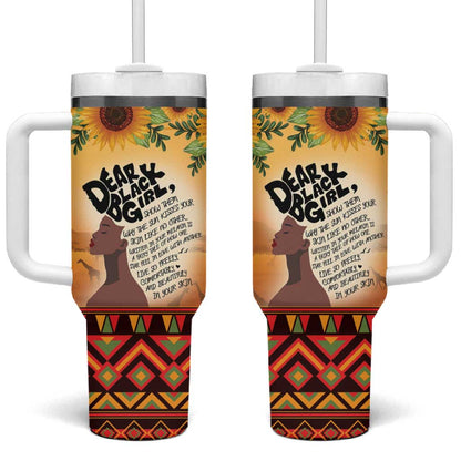 Dear Black Girl Tumbler With Handle African Pride Black Women