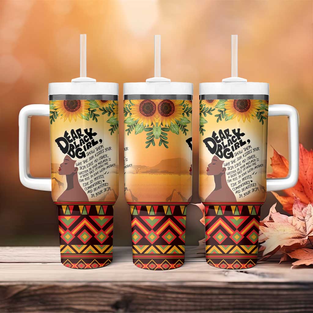 Dear Black Girl Tumbler With Handle African Pride Black Women