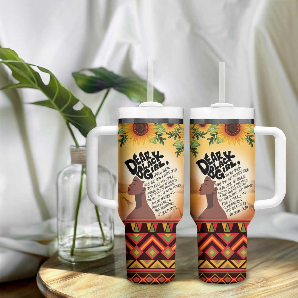 Dear Black Girl Tumbler With Handle African Pride Black Women