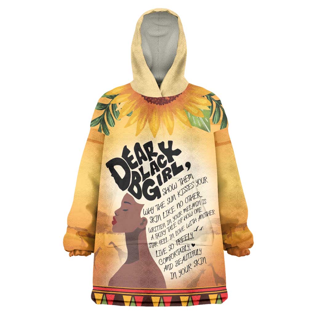 Dear Black Girl Wearable Blanket Hoodie African Pride Black Women