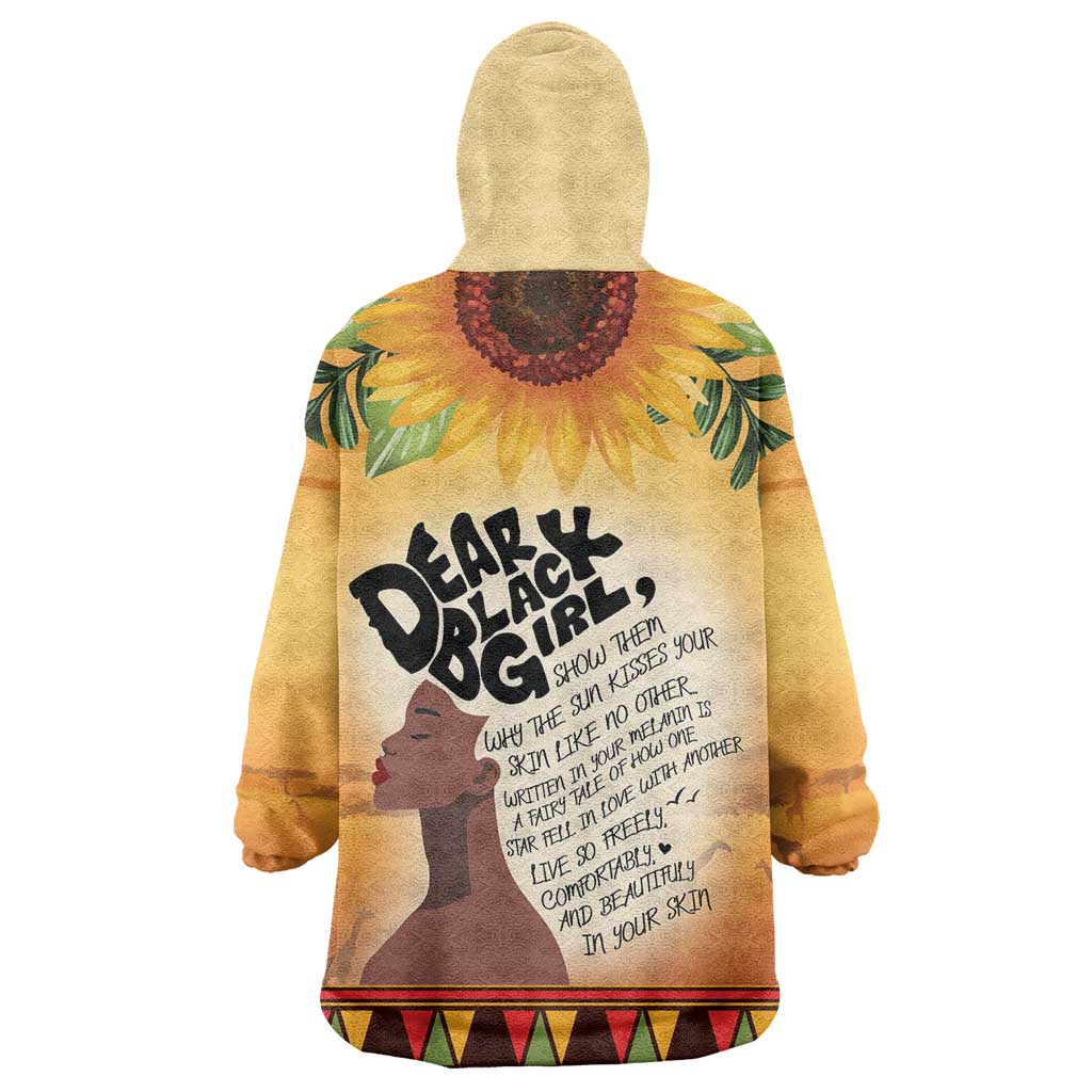 Dear Black Girl Wearable Blanket Hoodie African Pride Black Women