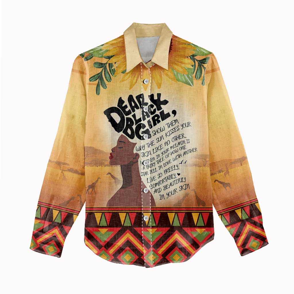 Dear Black Girl Women Casual Shirt African Pride Black Women
