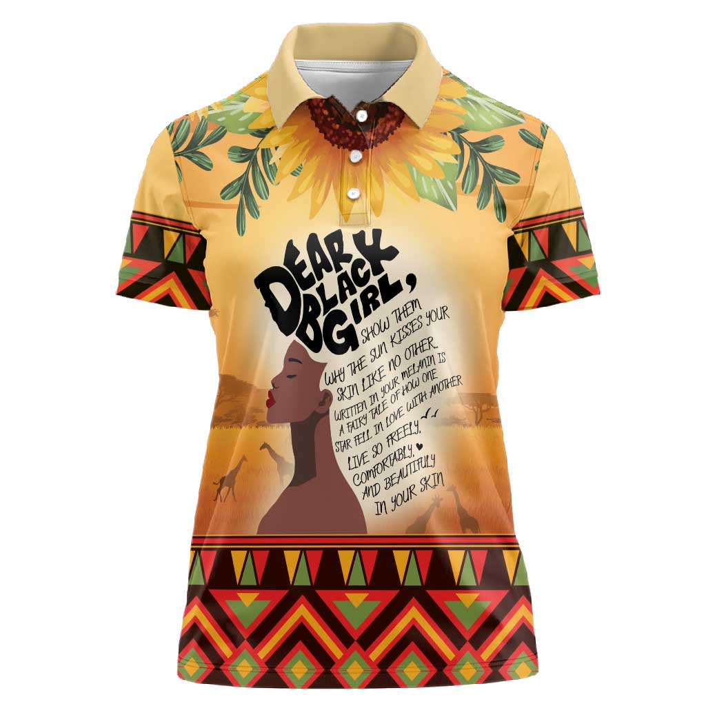 Dear Black Girl Women Polo Shirt African Pride Black Women