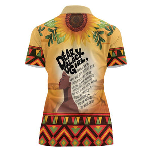 Dear Black Girl Women Polo Shirt African Pride Black Women
