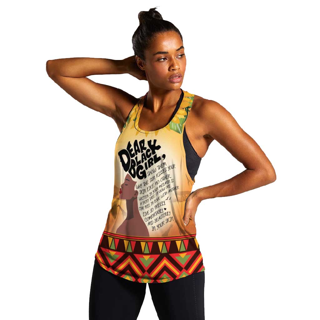 Dear Black Girl Women Racerback Tank African Pride Black Women