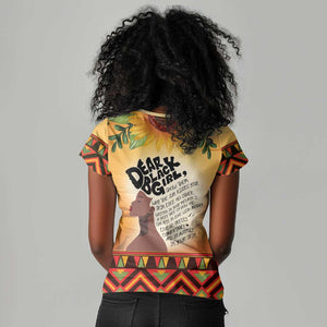 Dear Black Girl Women V-Neck T-Shirt African Pride Black Women