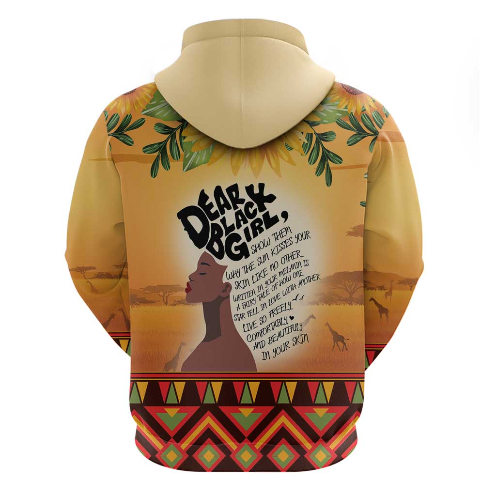 Dear Black Girl Zip Hoodie African Pride Black Women