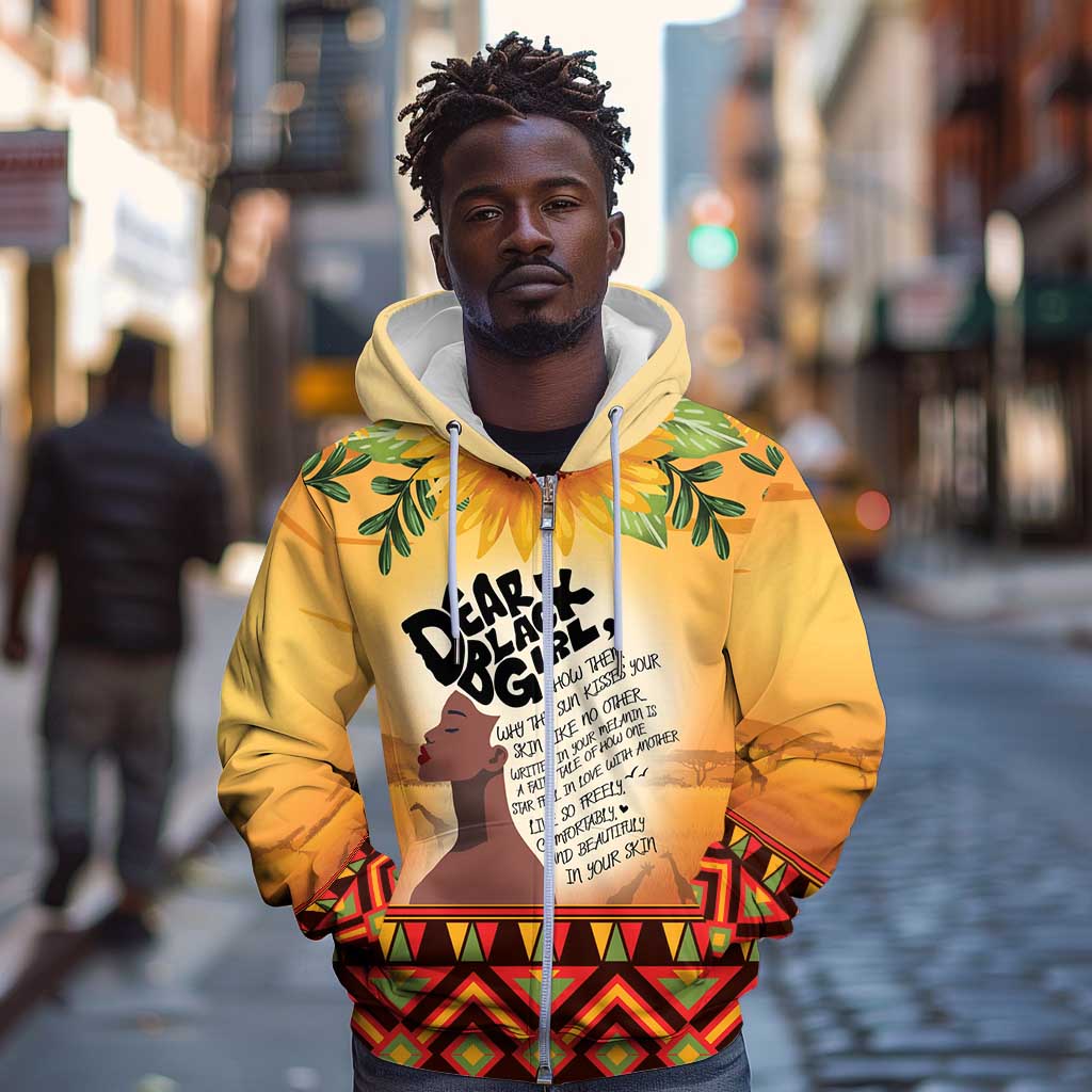Dear Black Girl Zip Hoodie African Pride Black Women