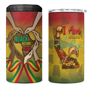 Black History Month 4 in 1 Can Cooler Tumbler I Am Black