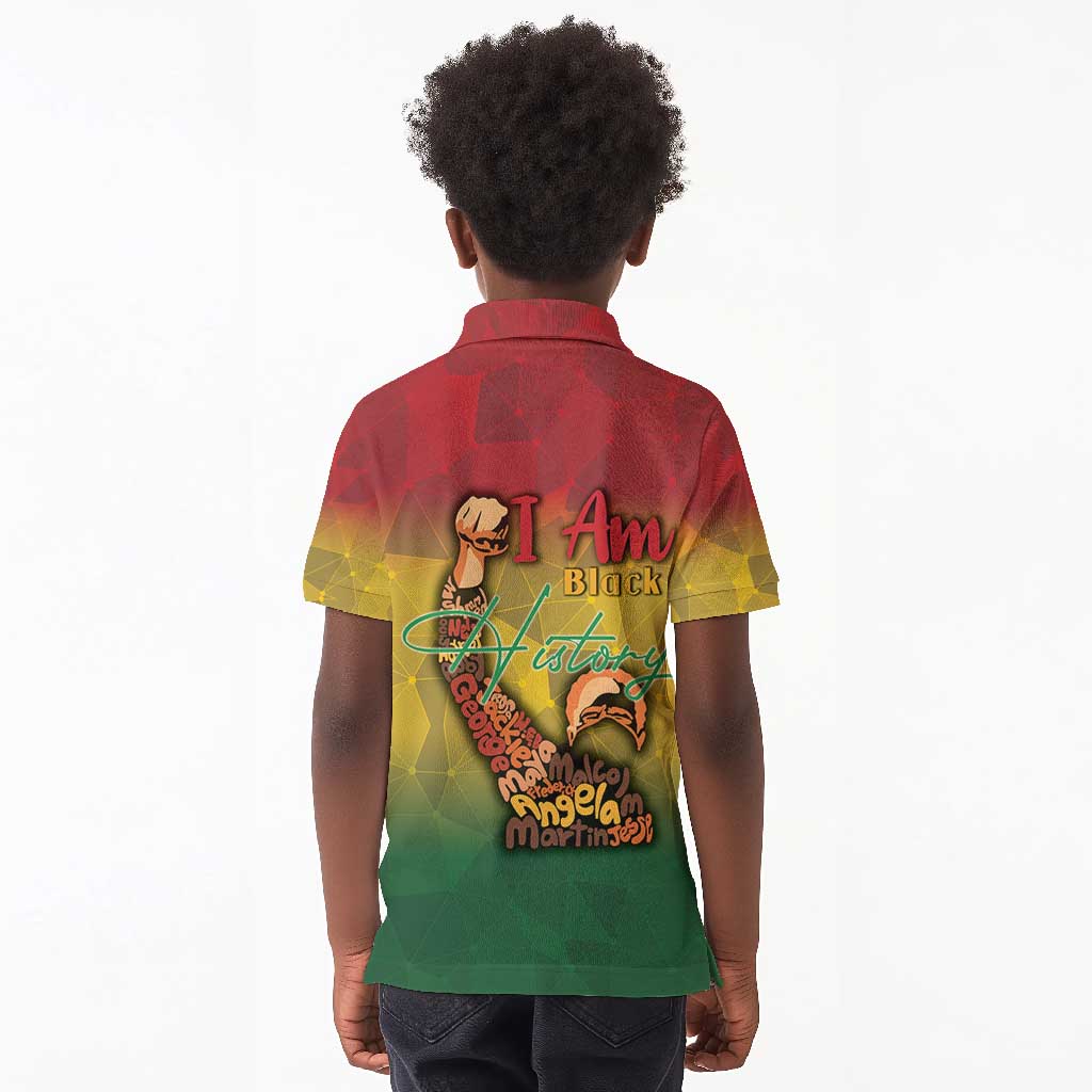 Black History Month Kid Polo Shirt I Am Black