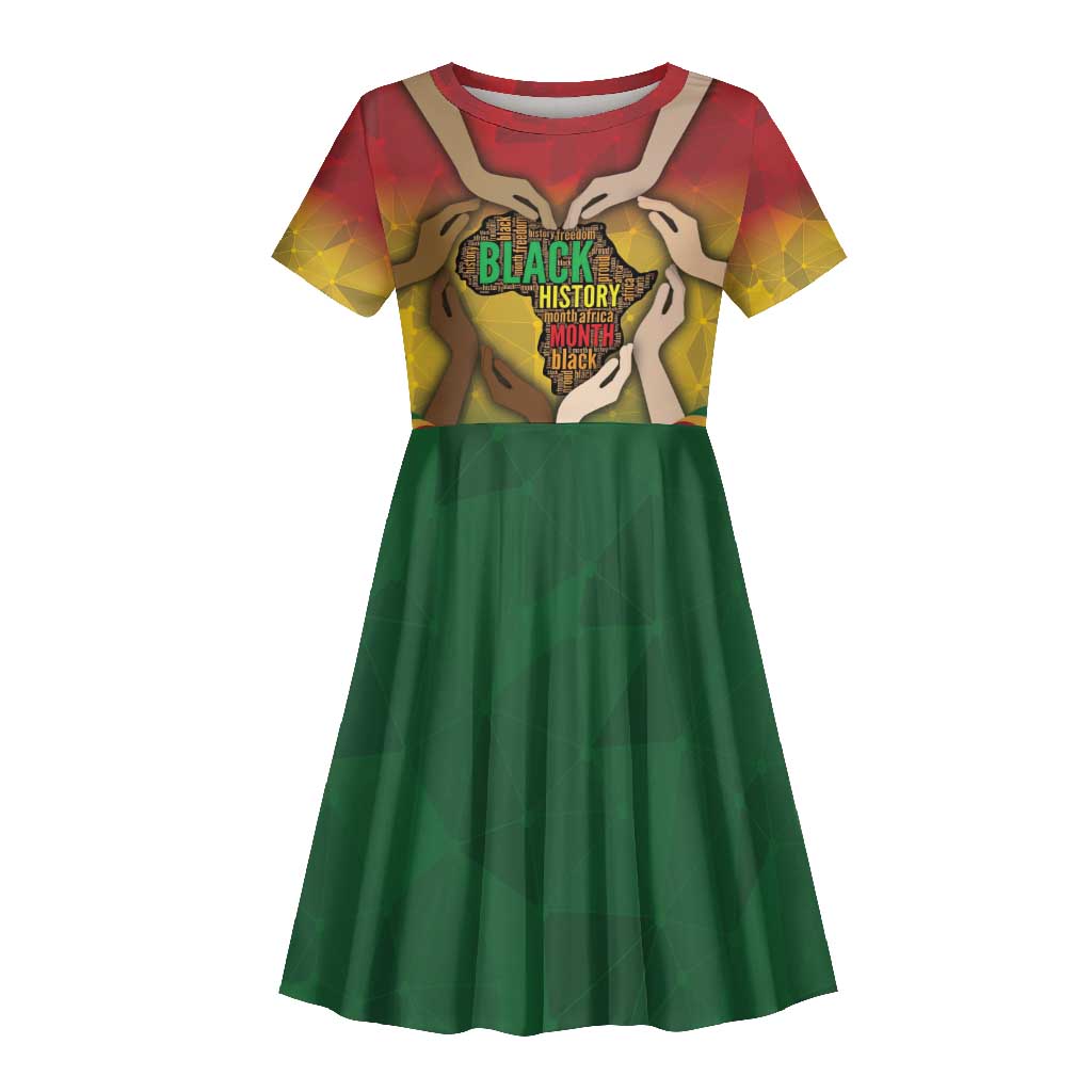 Black History Month Kid Short Sleeve Dress I Am Black