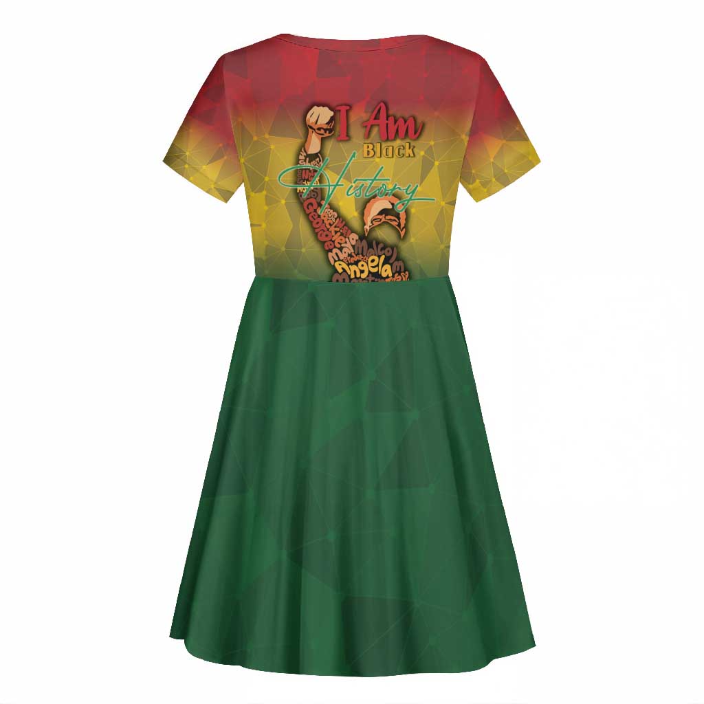 Black History Month Kid Short Sleeve Dress I Am Black