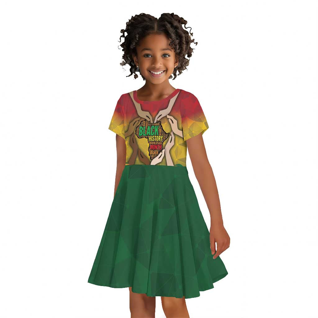 Black History Month Kid Short Sleeve Dress I Am Black