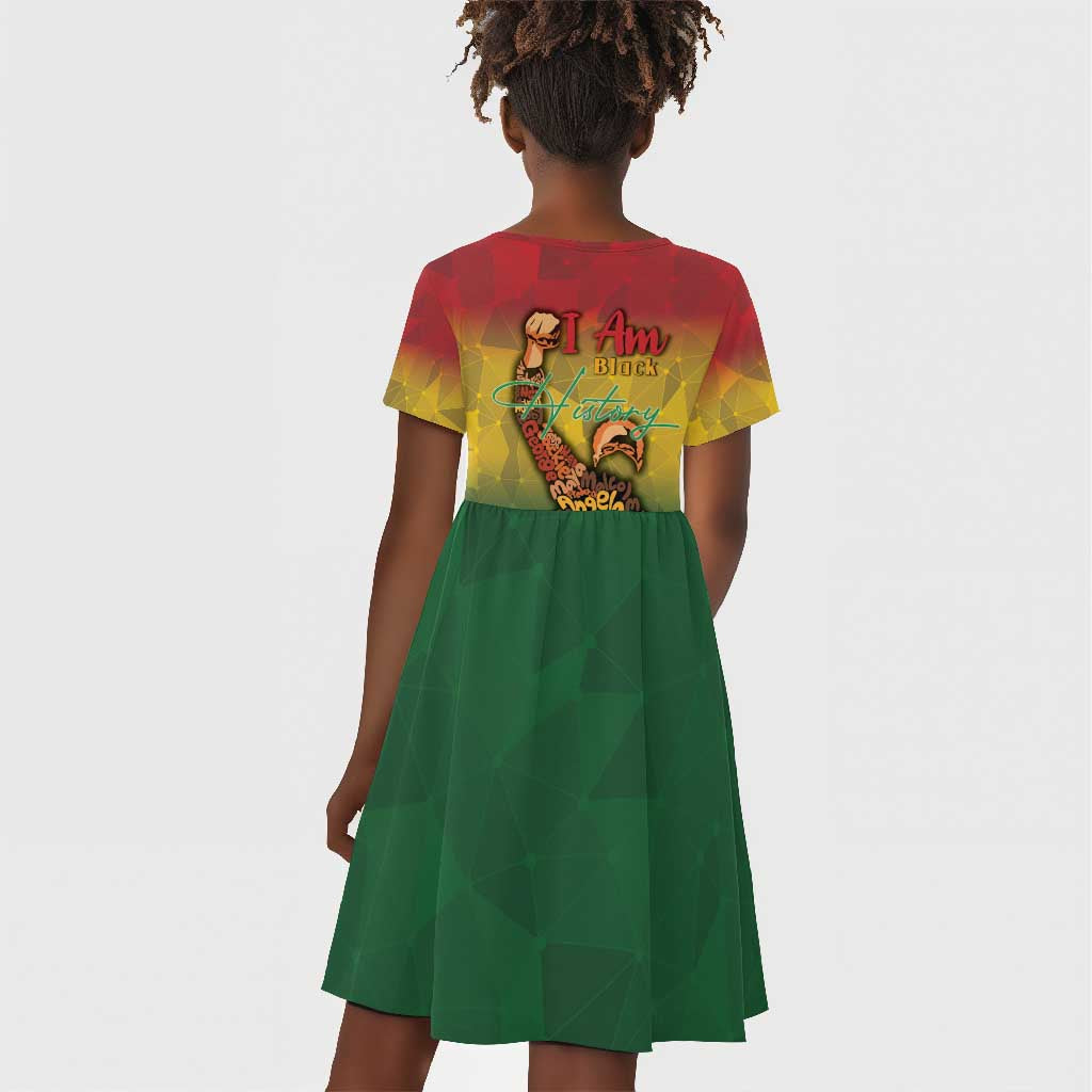 Black History Month Kid Short Sleeve Dress I Am Black