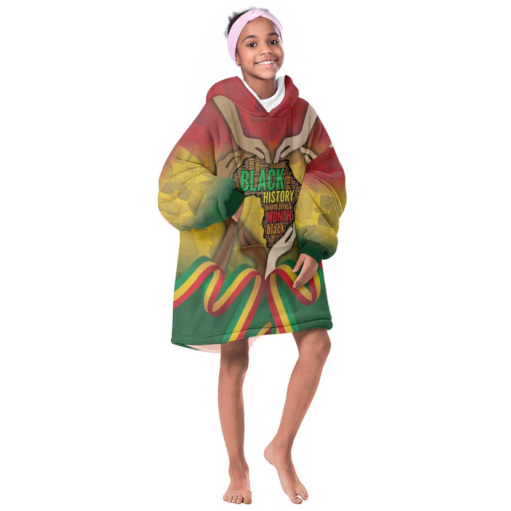 Black History Month Kid Wearable Blanket Hoodie I Am Black