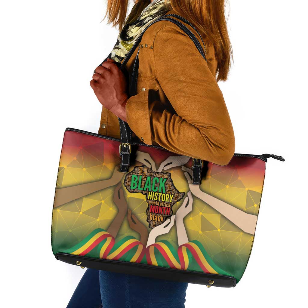Black History Month Leather Tote Bag I Am Black