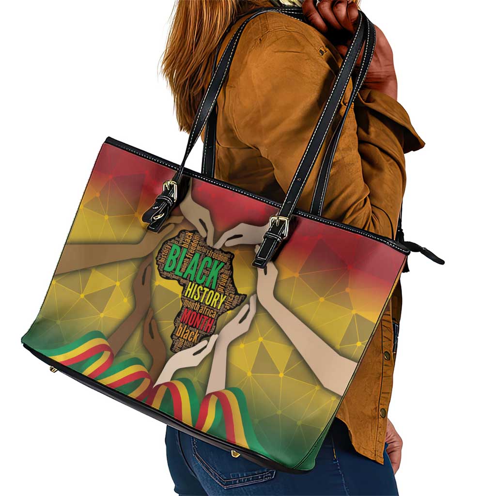 Black History Month Leather Tote Bag I Am Black