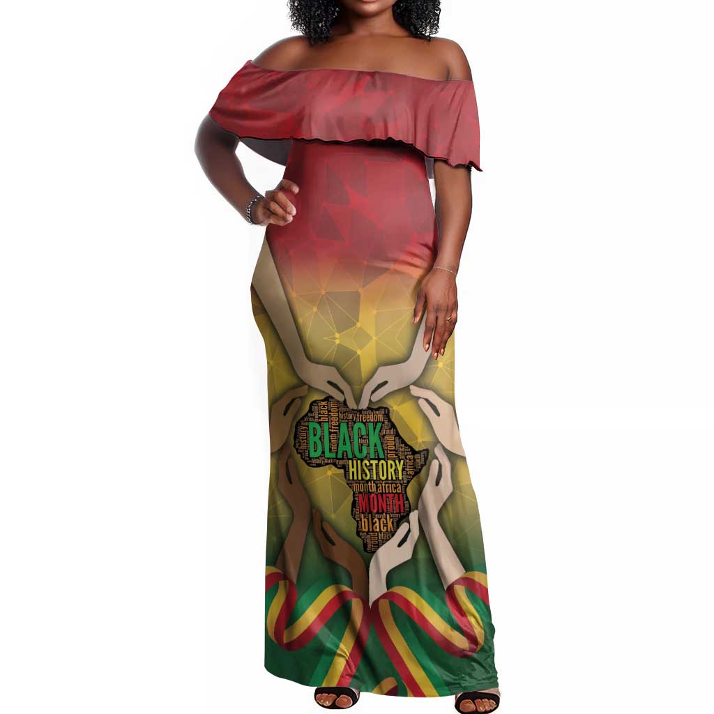 Black History Month Off Shoulder Maxi Dress I Am Black