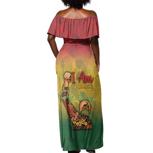 Black History Month Off Shoulder Maxi Dress I Am Black