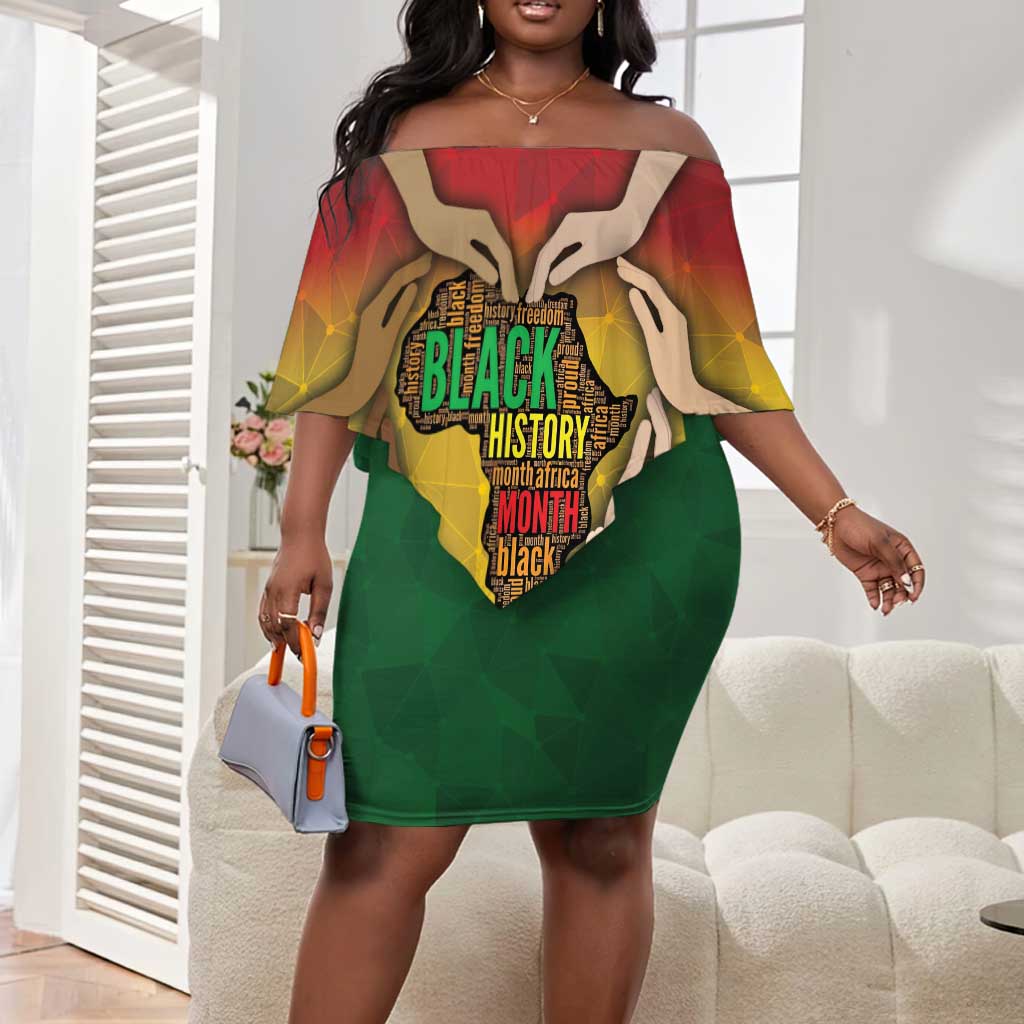 Black History Month Off Shoulder Short Dress I Am Black
