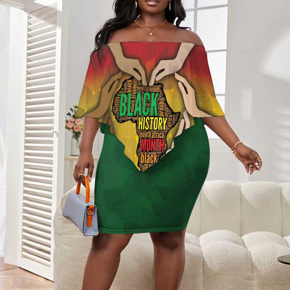 Black History Month Off Shoulder Short Dress I Am Black