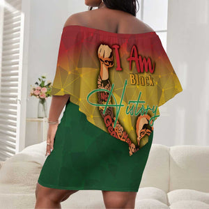 Black History Month Off Shoulder Short Dress I Am Black