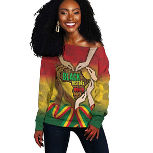 Black History Month Off Shoulder Sweater I Am Black