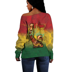 Black History Month Off Shoulder Sweater I Am Black