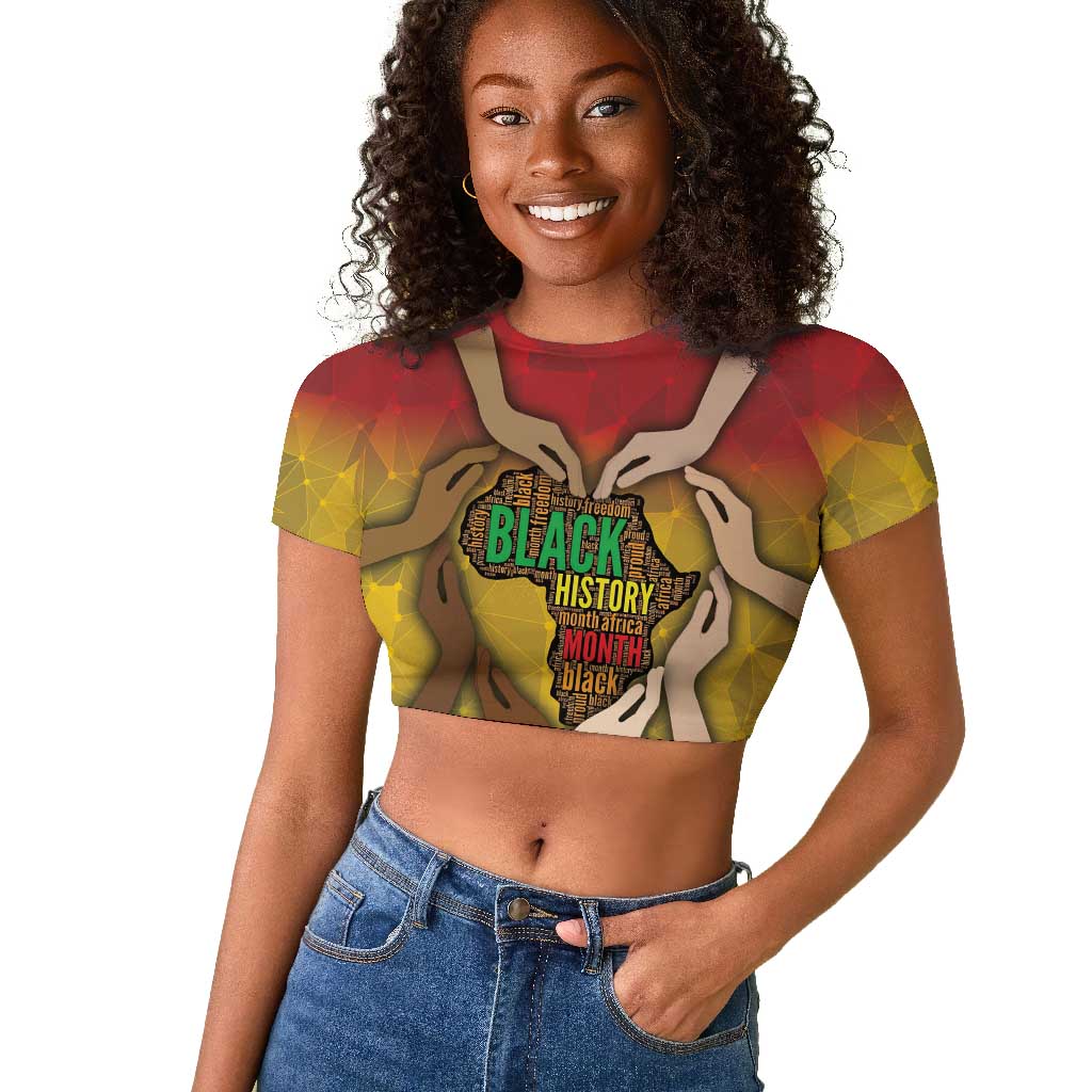 Black History Month Raglan Cropped T shirt I Am Black