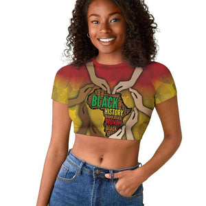 Black History Month Raglan Cropped T shirt I Am Black