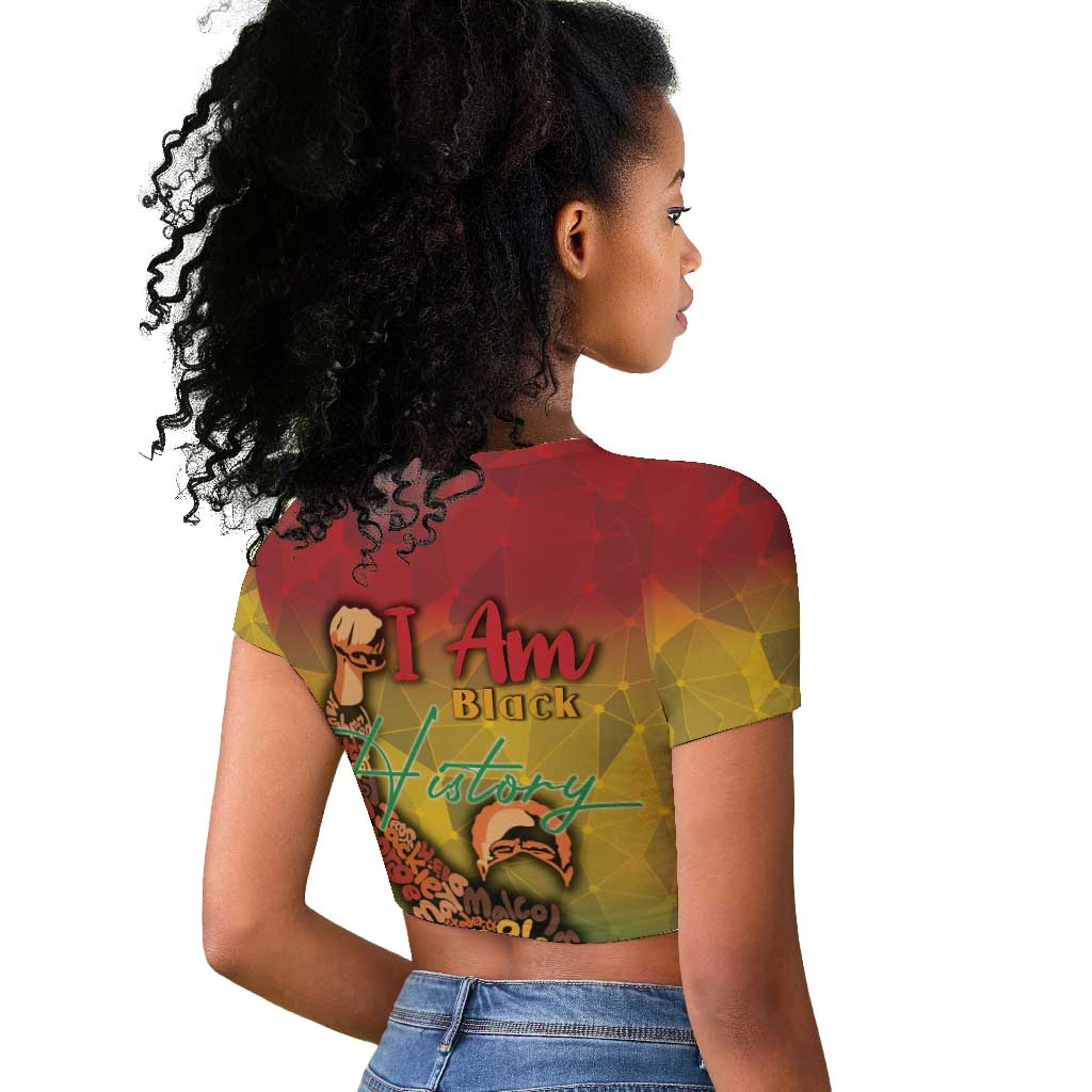 Black History Month Raglan Cropped T shirt I Am Black